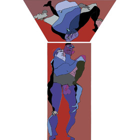 Dessins en aveugle à partir des photos des couples.Réalisation sur palette graphique Impression jets d'encresFormat A 2   12 - 2022