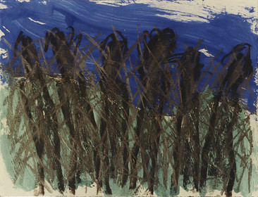 DERIVE  Acrylique, fusain, pigments, terre, poudre de marbre, bitume, graphite, sur papier19 - 8  - 199550 x 65