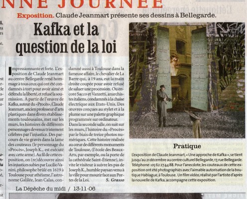 LA DEPECHE DU MIDIExposition KAFKA au Centre Bellegarde