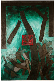 DESCRIPTION D'UN COMBAT 32004 et reprise en Avril et Mai 2005toile libre de 3m de haut, par 2m de largeAcrylique sur toile polyester