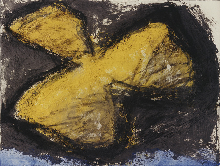 DERIVE  Acrylique, fusain, pigments, terre, poudre de marbre, bitume, graphite, sur papier17 - 8  - 1995  ( 3 )50 x 65