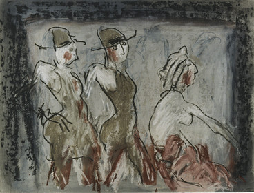 DESSIN DE NU AVEC MODELE50 x 6518 3  94 ( 7 )craies Markal à l'huile sur papier recyclé