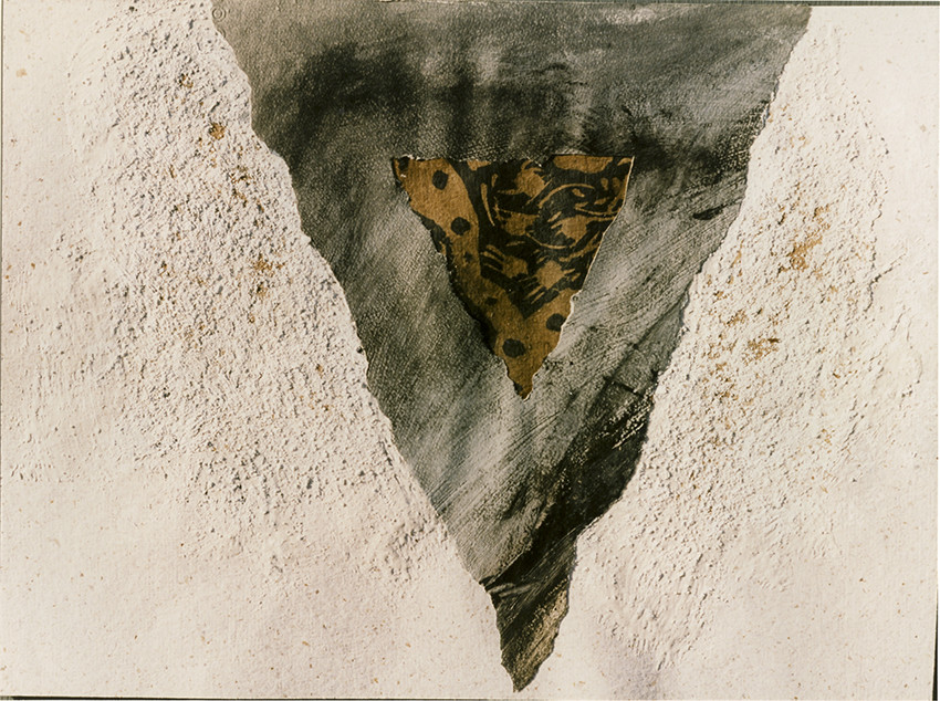 PALIMPSESTEacrylique, marbre, linogravure,brou de noix, collage28 x 3810  97