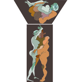 Dessins en aveugle à partir des photos des couples.Réalisation sur palette graphique Impression jets d'encresFormat A 2   12 - 2022