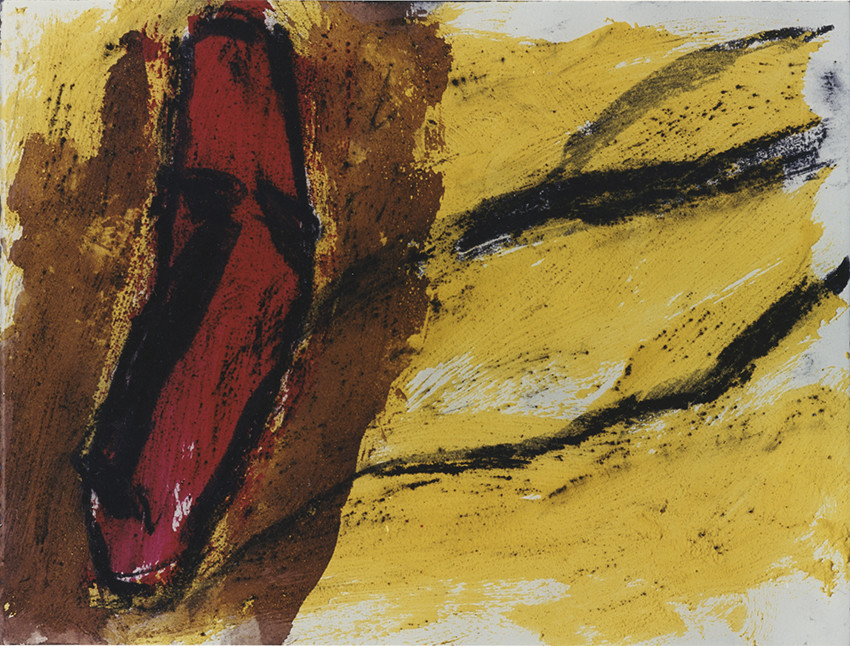 DERIVE  Acrylique, fusain, pigments, terre, poudre de marbre, bitume, graphite, sur papier17 - 8  - 1995  ( 2 )50 x 65