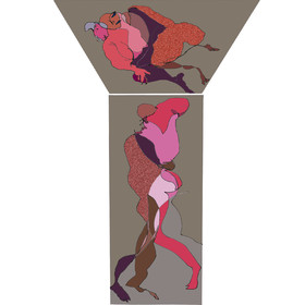 Dessins en aveugle à partir des photos des couples.Réalisation sur palette graphique Impression jets d'encresFormat A 2   12 - 2022