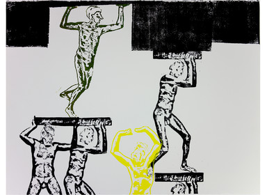 20 planches 55 x 77   papier pour eau forte   impression de lino gravures   encres Schmincke   impression au pied   Mai 2019