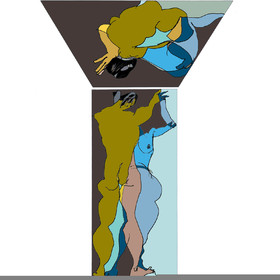 Dessins en aveugle à partir des photos des couples.Réalisation sur palette graphique Impression jets d'encresFormat A 2   12 - 2022