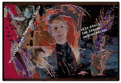 KAFKA. VERS MINUIT 3Oui, cette jeune fille était belle. Elle avait les lèvres entrouvertes.image en largeur, au format 30 x 40 cmPhoto montages numériques sur palette graphique, dessin, blue screen, impression jet d’encres aux pigments.